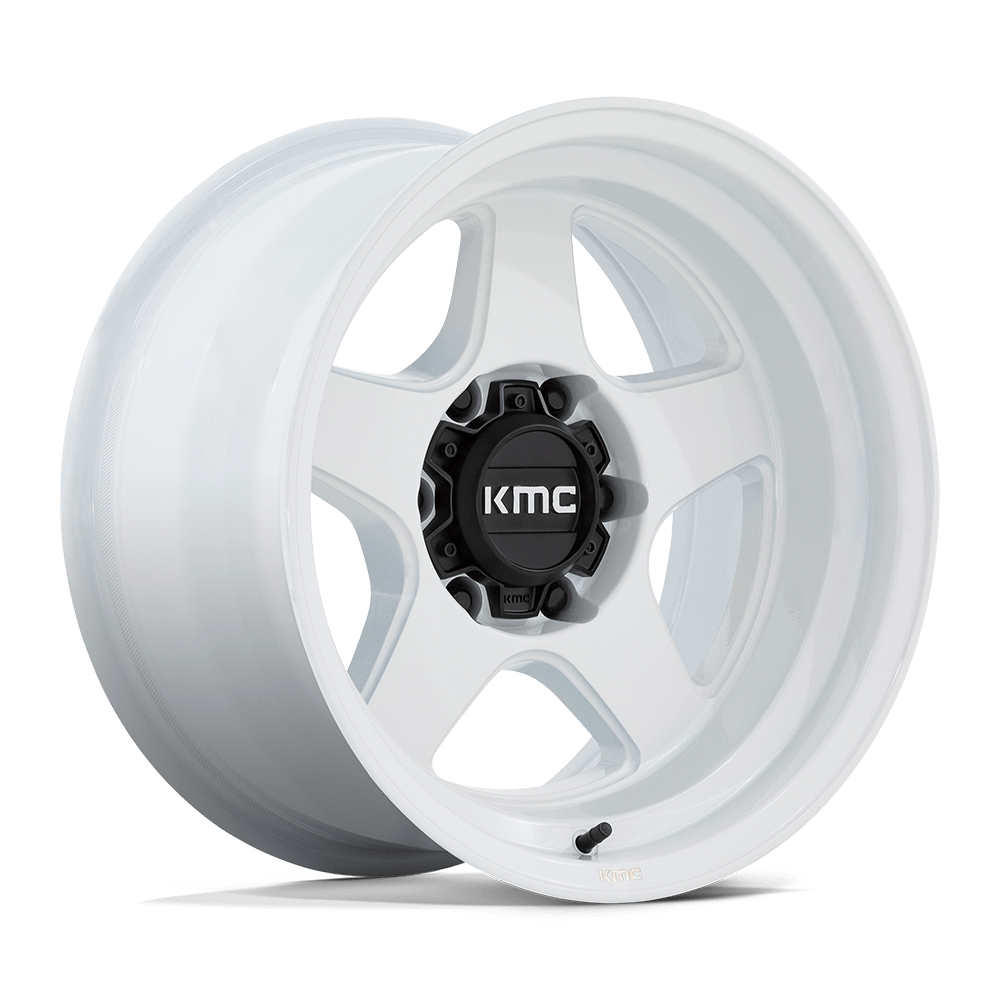 KM728WX17855010N 17x8.5 5x127 10 Offset KMC Rims KM728 LOBO GLOSS WHITE