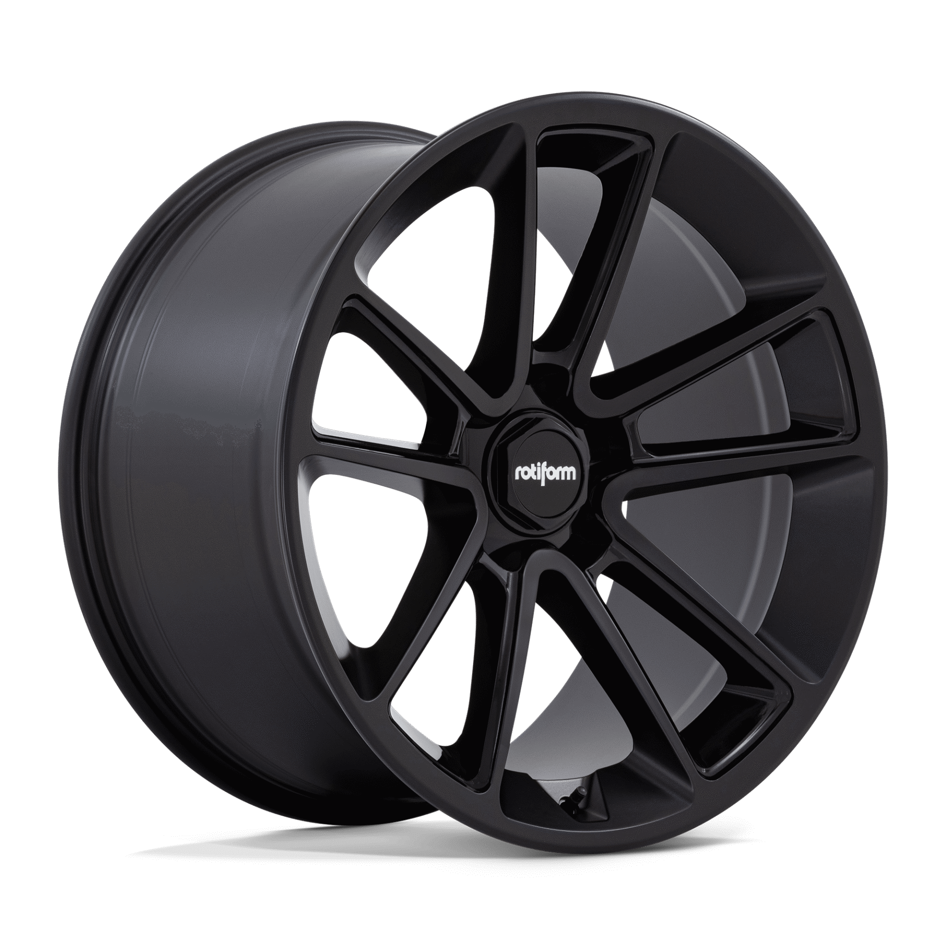 R194222011+15 22x12 5x120 15 Offset Rotiform Rims R194 BTL MATTE BLACK