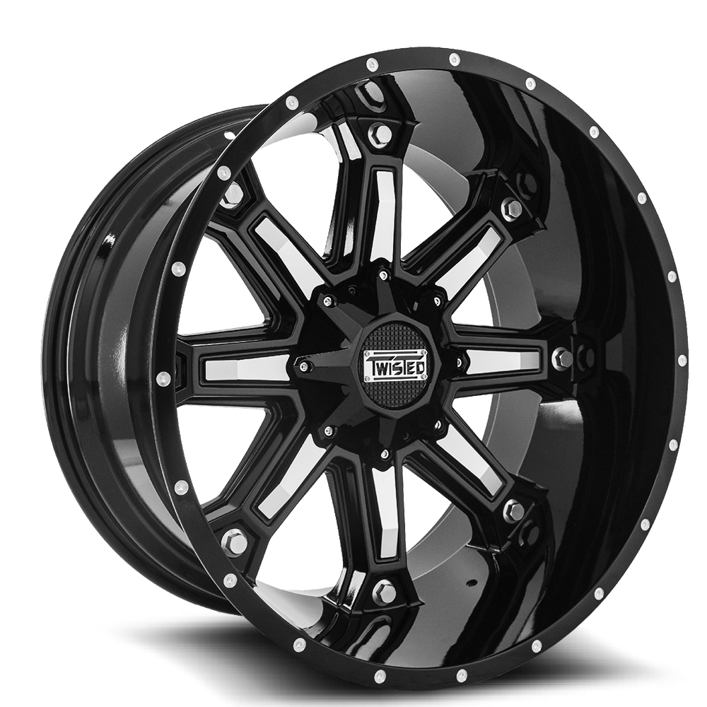 T2320108165124GBM 20x10 8x165.1 24 Offset Twisted OffRoad Rims T