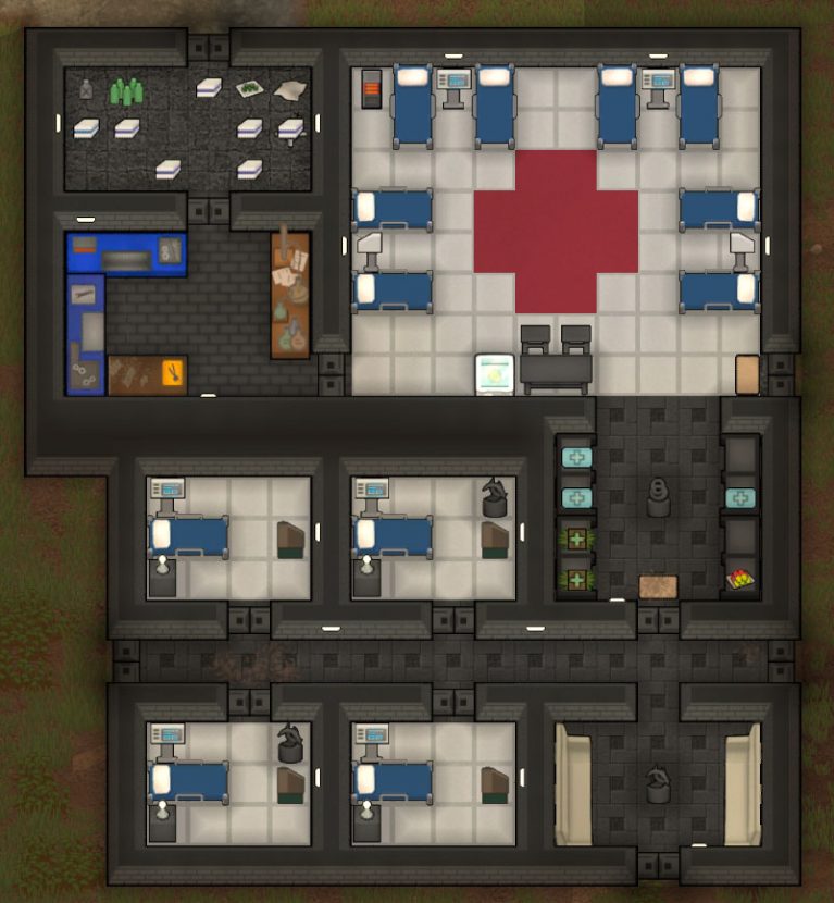Long Term RimWorld Hospital Layout ⋆ RimWorld Base