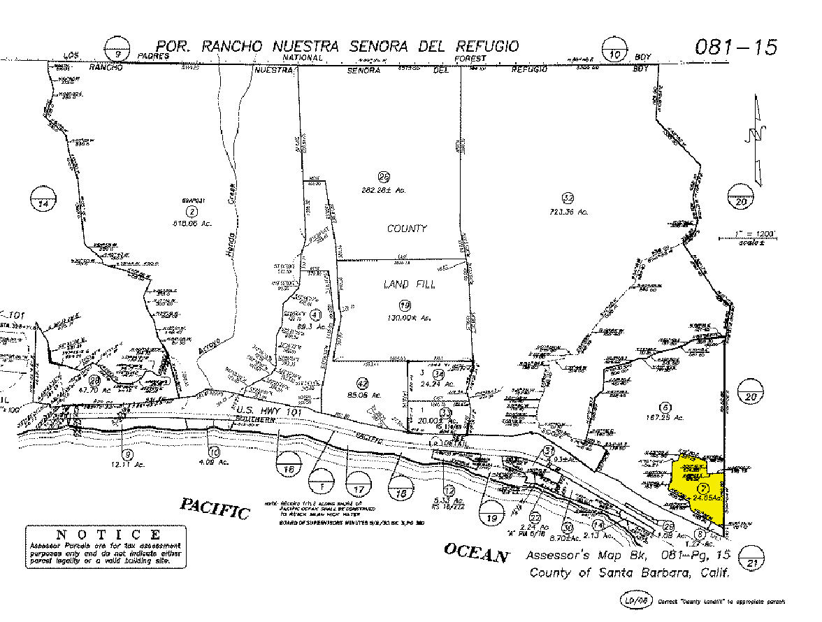 ANTOLINI RANCH 24.05 +/ ACRES ON THE GAVIOTA COAST; GOLETA