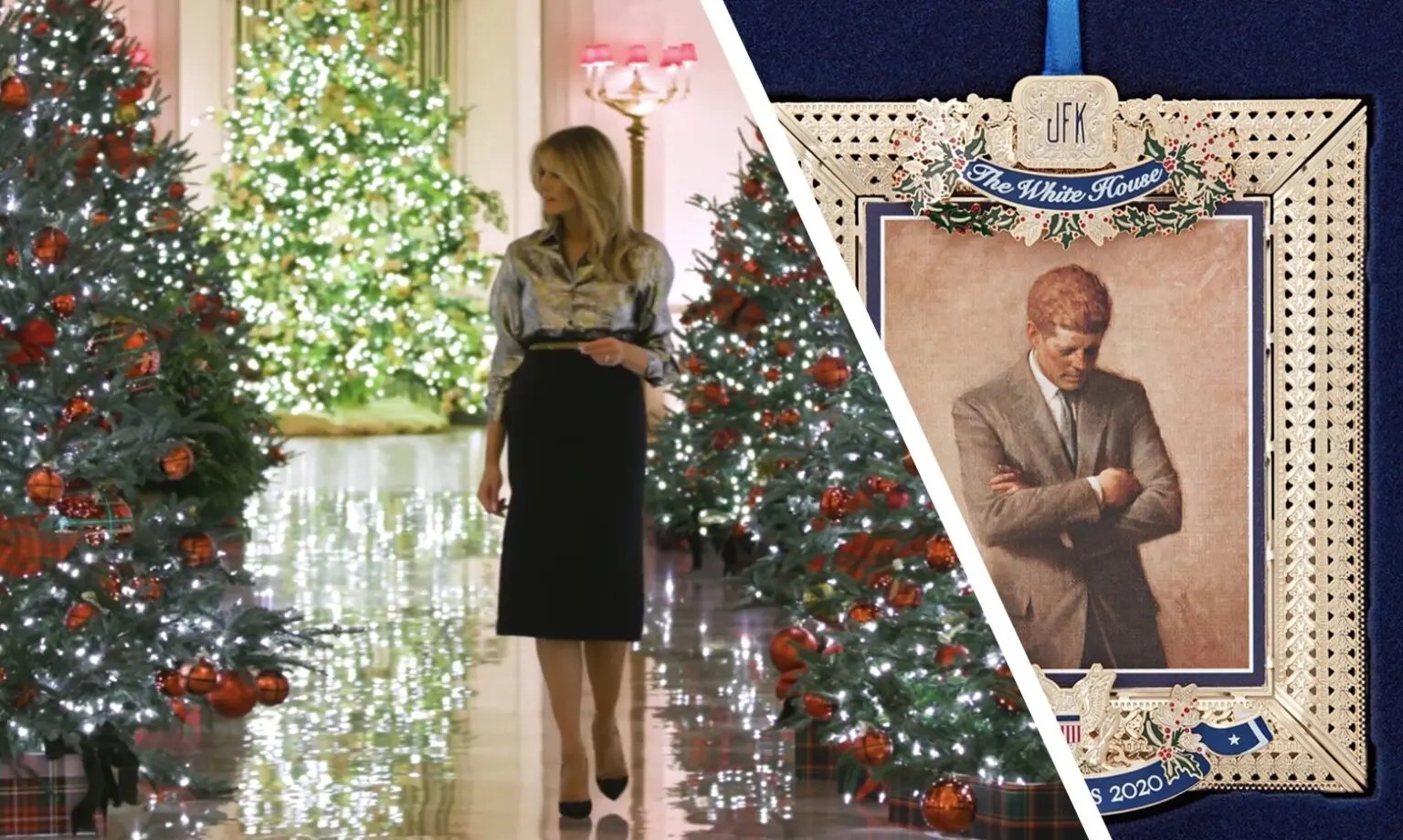 White House Gold Christmas Ornaments 2022