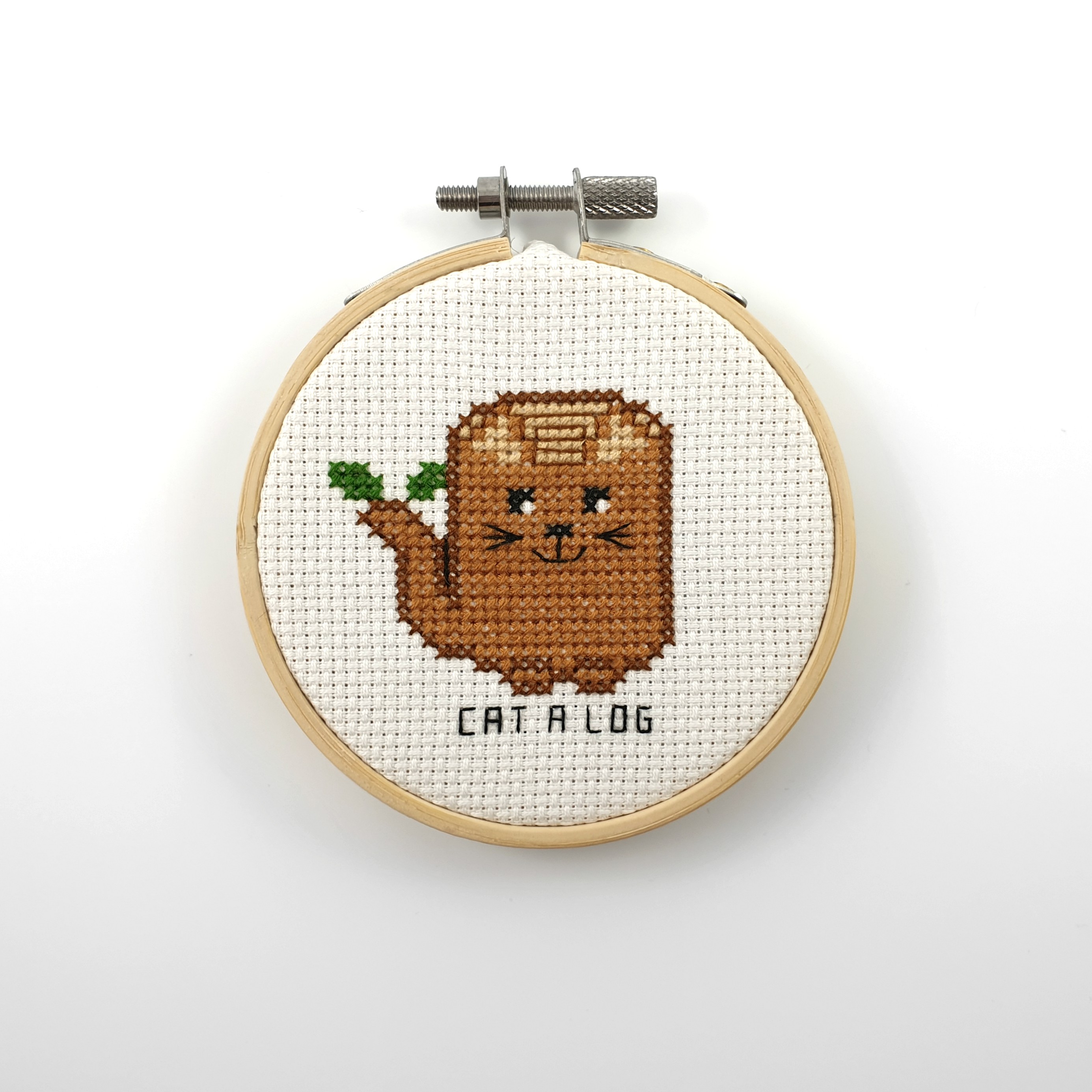Cat a log cross stitch pdf pattern