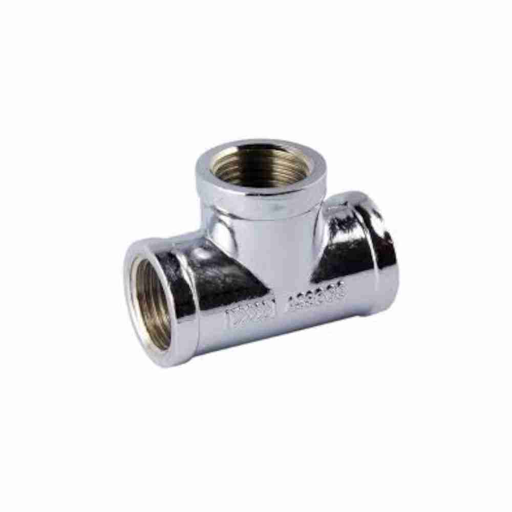 1/2" chrome plated threaded tee 1/2" chrome plated brass tee