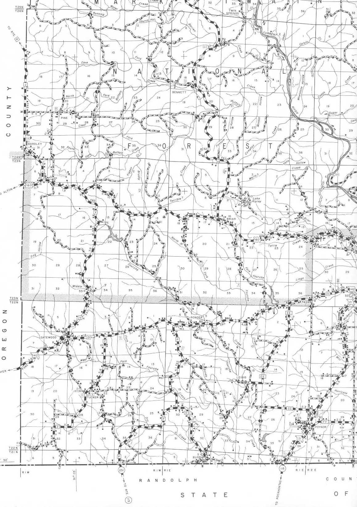 Map of Ripley County