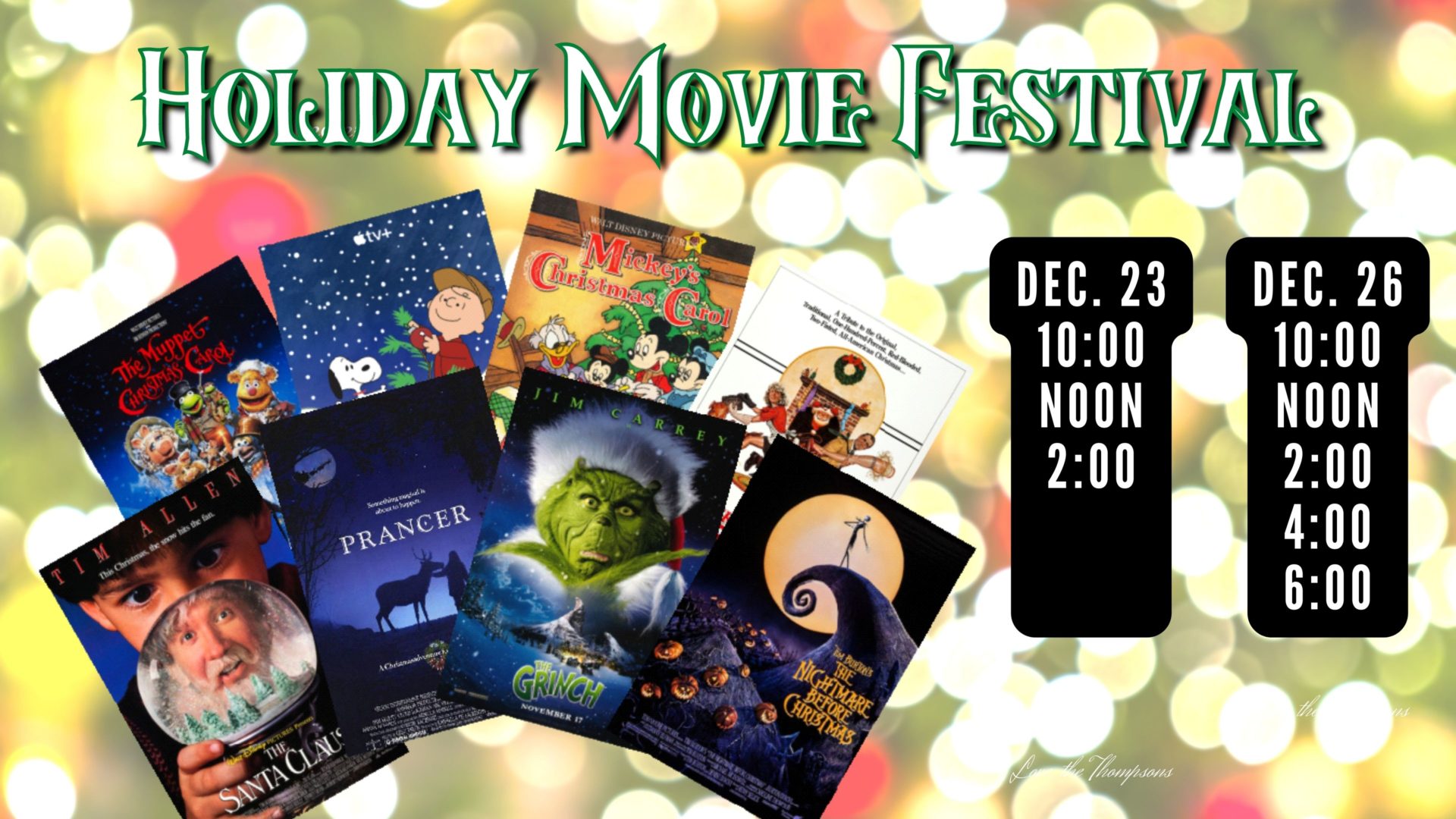 Holiday Movie Festival Ripon Public Library