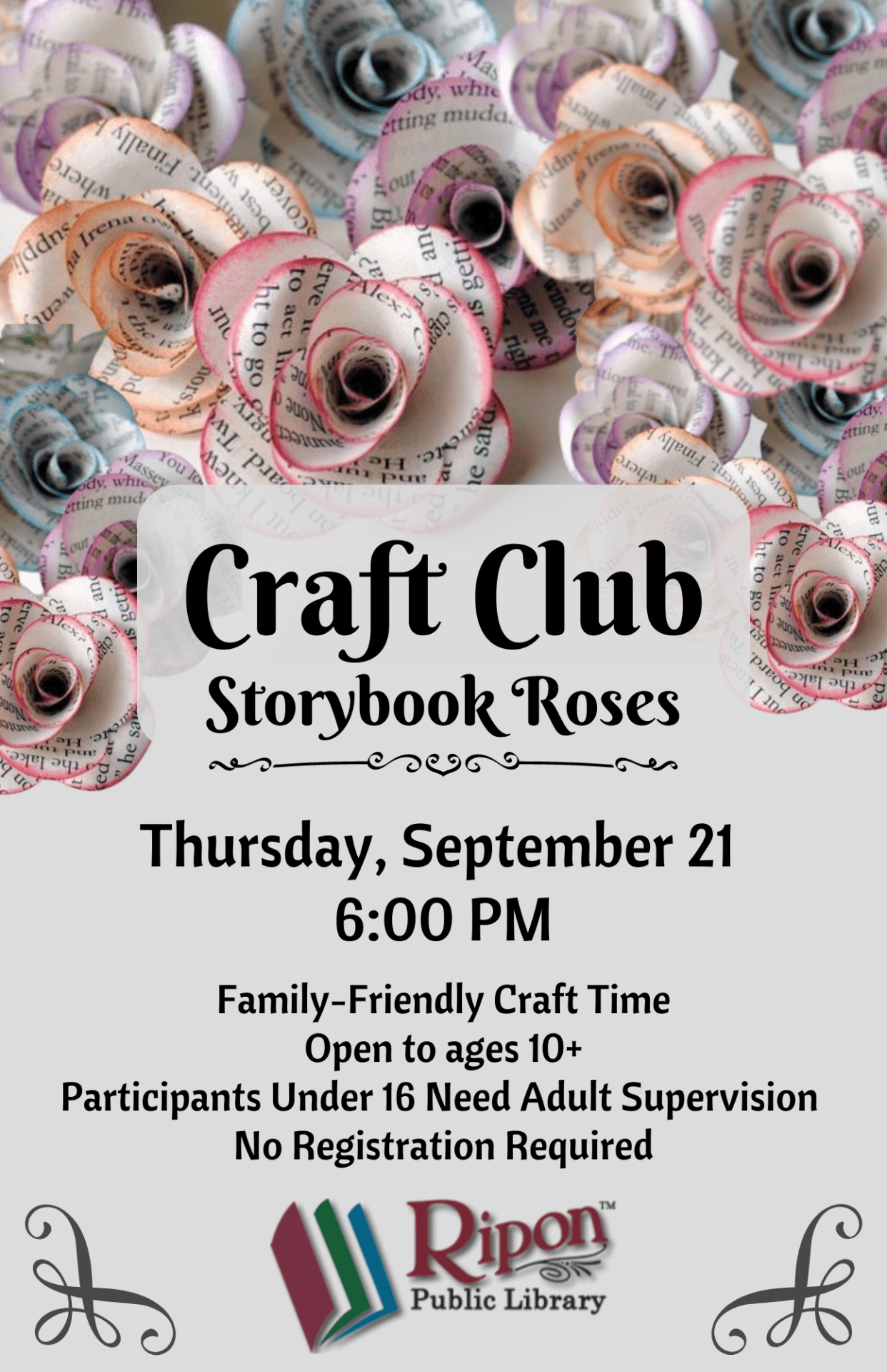 Craft Club Storybook Roses Ripon Public Library