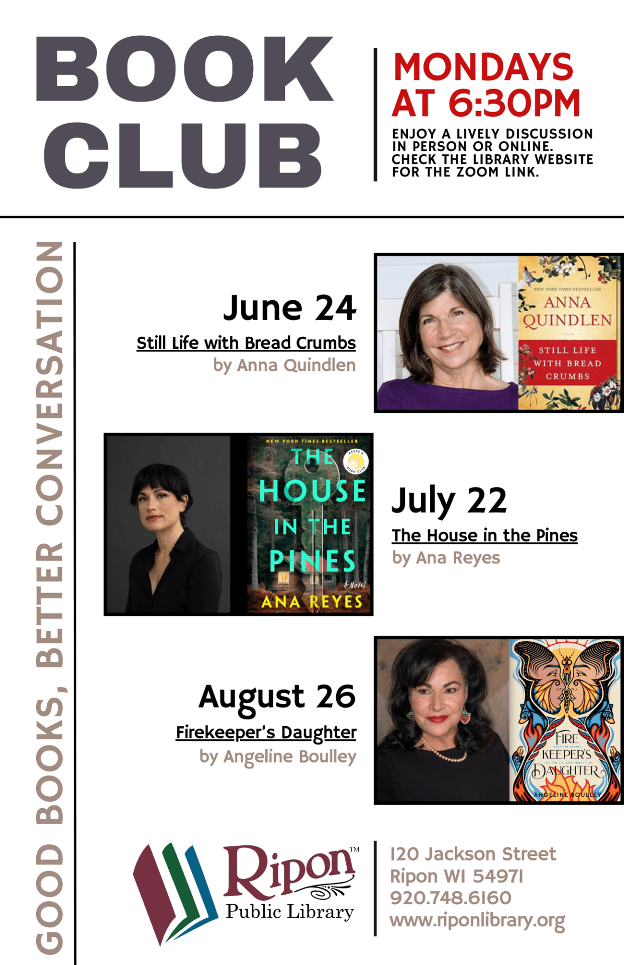 BOOK CLUB Ripon Public Library