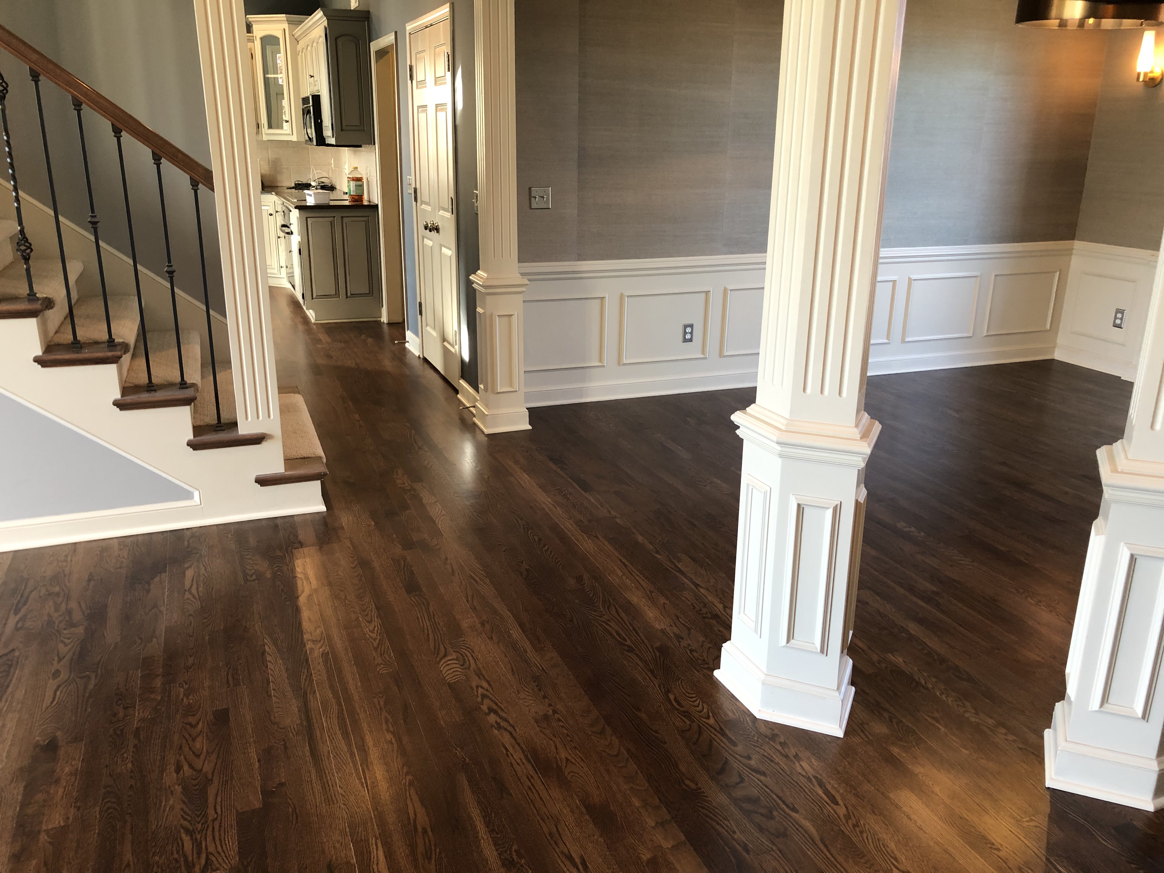 Coffee Brown Wood Floor Liberty MO Hardwood Floor Refinishing