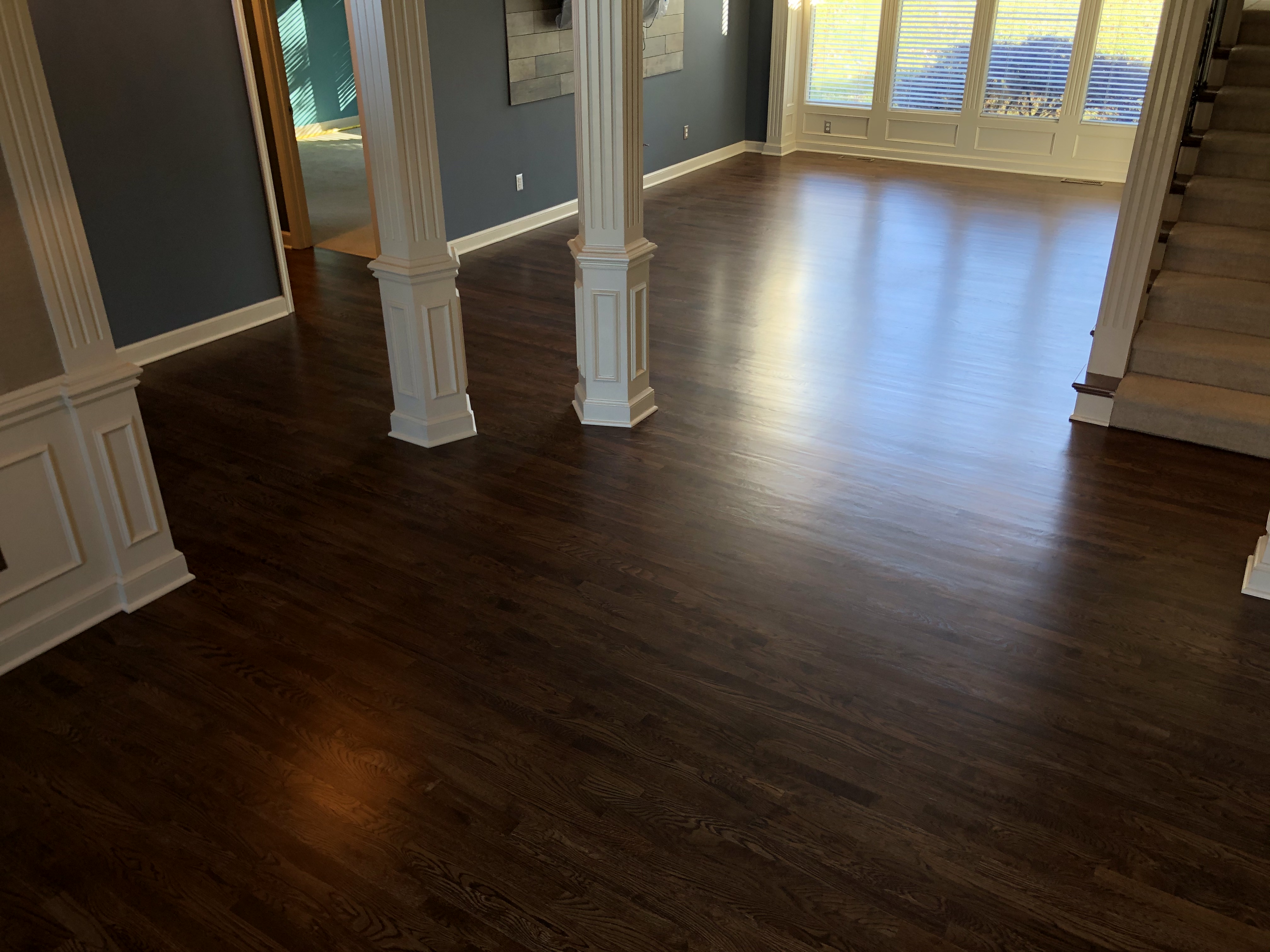 Coffee Brown Wood Floor Liberty MO Hardwood Floor Refinishing