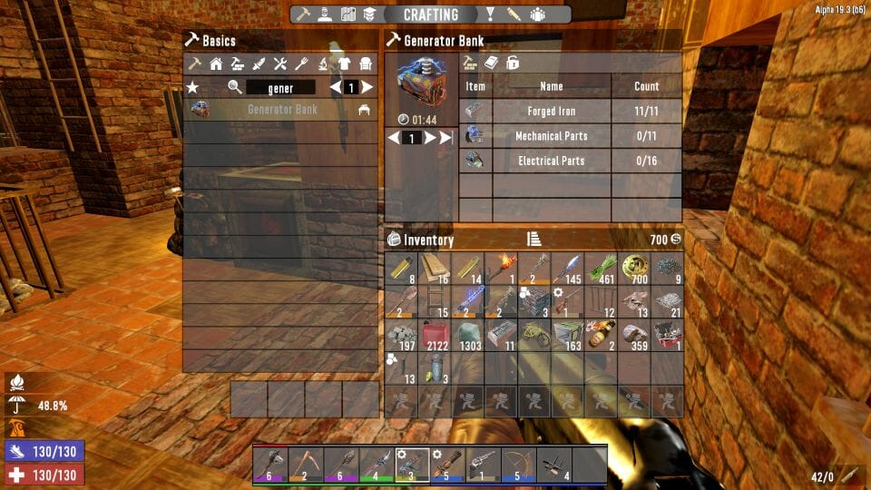 7 Days To Die How To Make A Generator Bank As An Electric Source Riproar