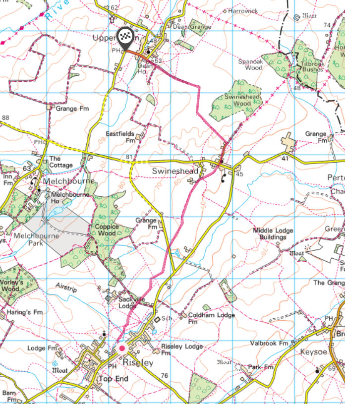 Riseley to the Three Compasses, Upper Dean Duckfoot