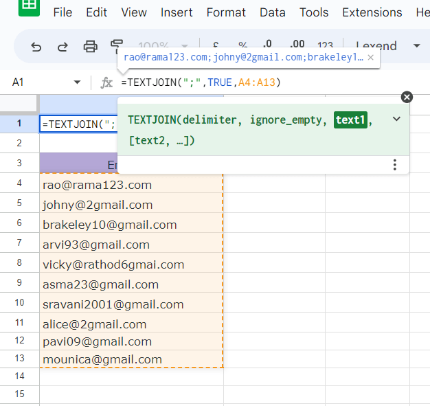 Formatting Email ID's to copy into Outlook from Excel Rishan Solutions