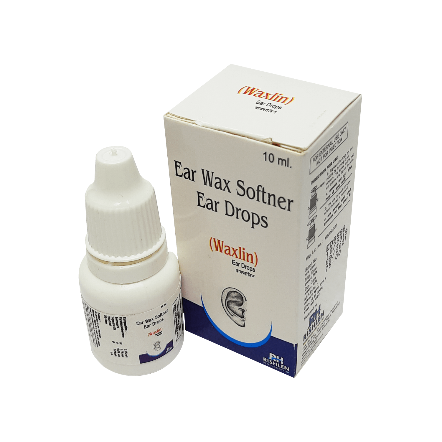 Waxlin 10ml Ear Drop Paradichlorobenzene + Benzocaine + Chlorbutol