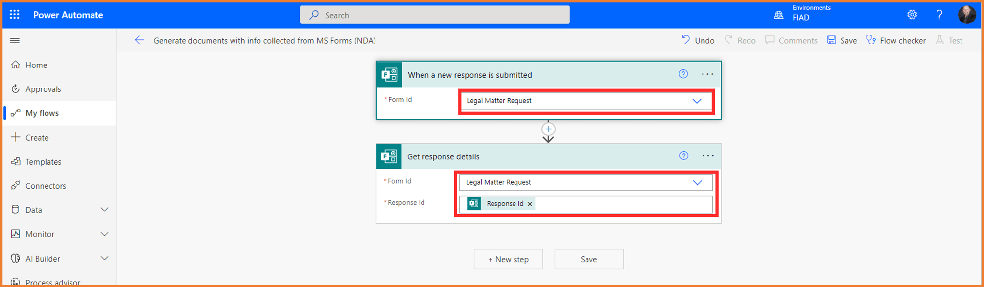 Generate documents with information collected from Microsoft Forms