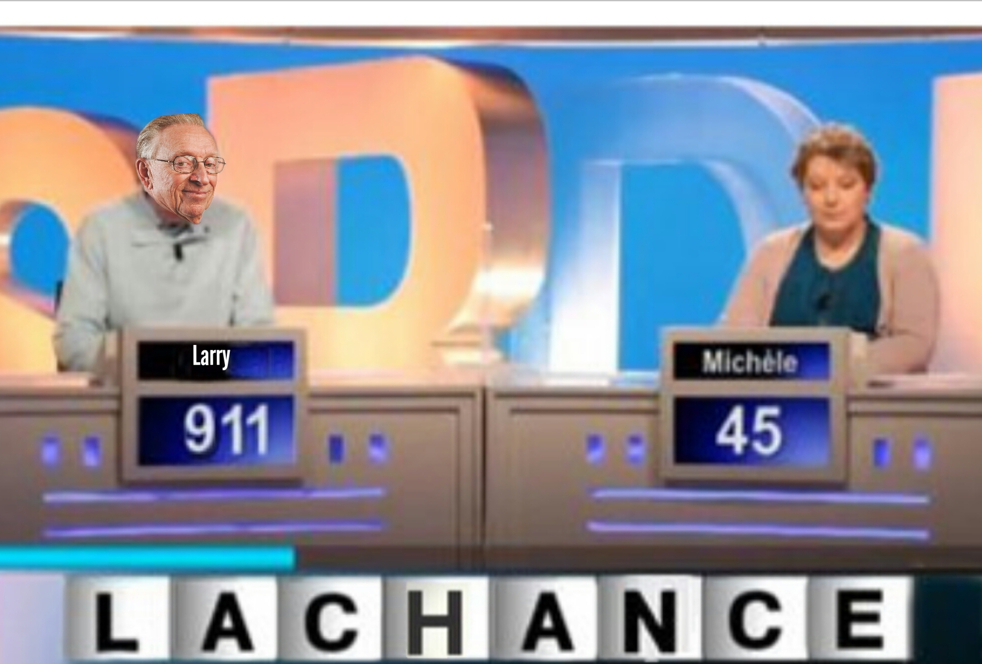 Sticker de MaitreZu sur pot chance larry chiffres lettres jvc le bol la
