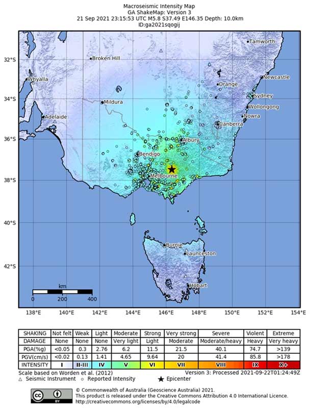 Mansfield earthquake 22 September 2021 magnitude 5.9 What caused it?