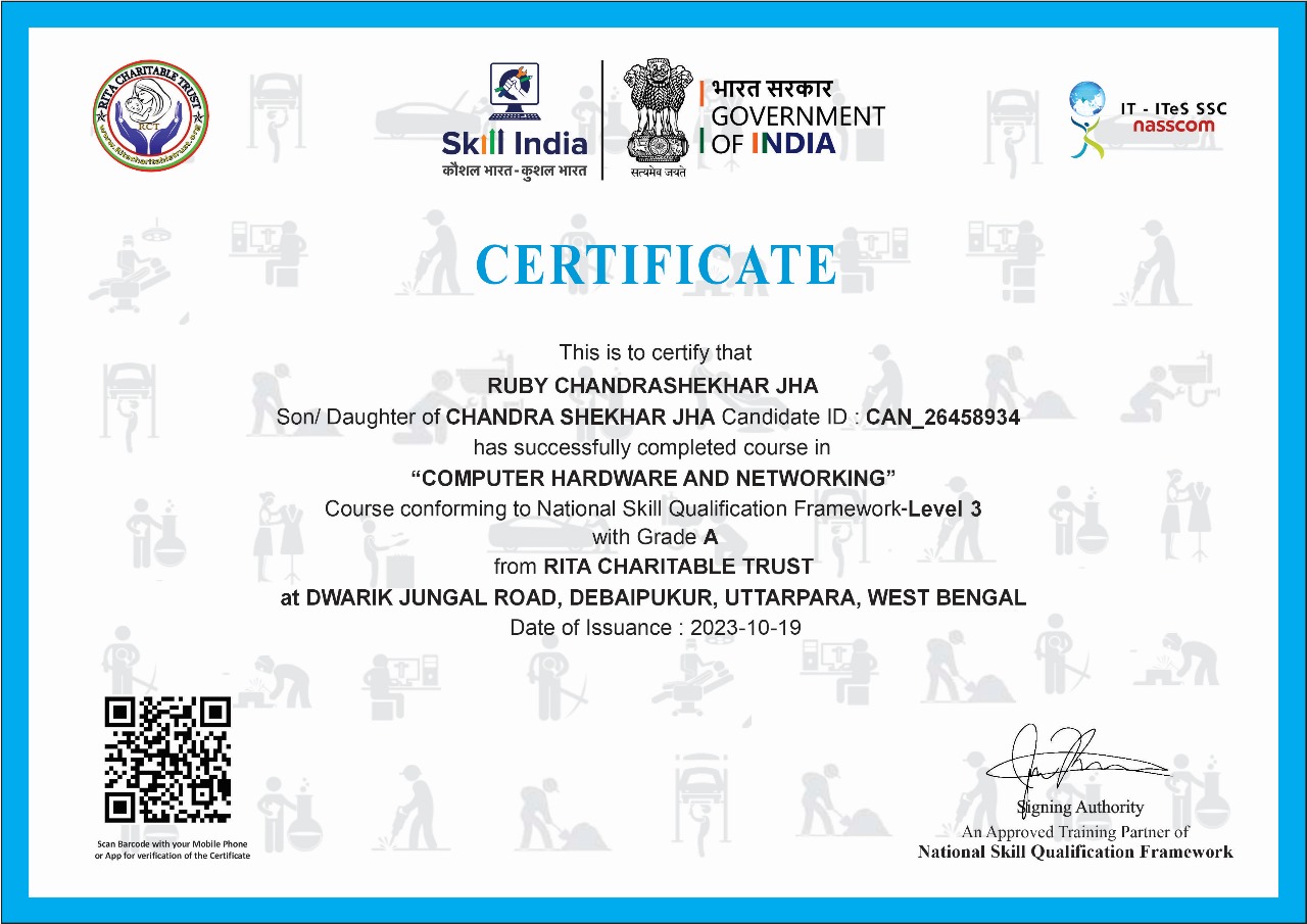 Computer Hardware and Networking Certificate Rita Charitable Trust