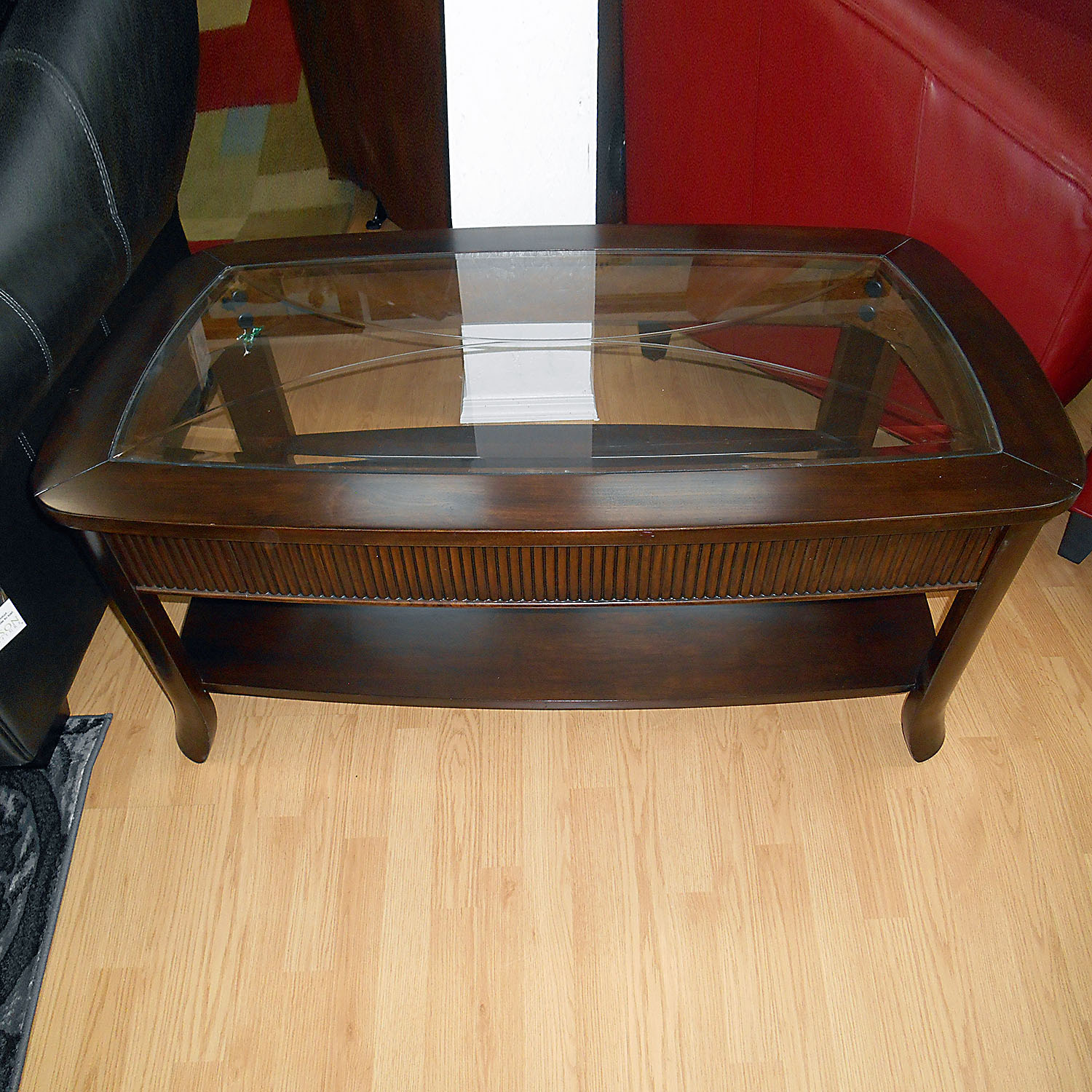 Standard Glass & Wood Cocktail Table Rita's Furniture & Decor