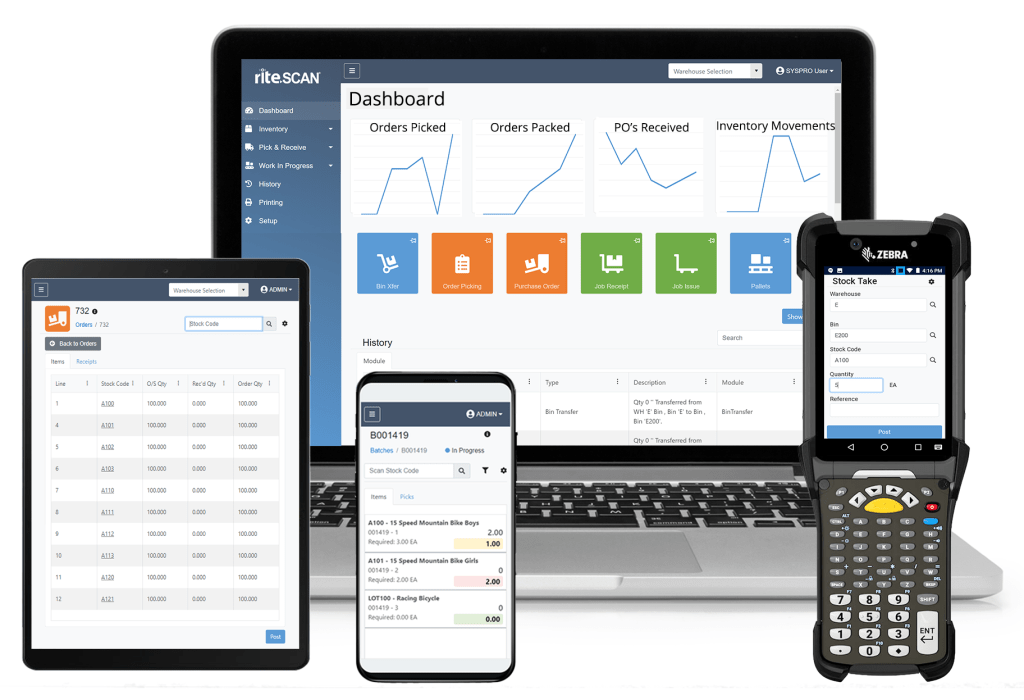 riteSCAN 8 Mobile Warehouse for SYSPRO Mobile Warehouse
