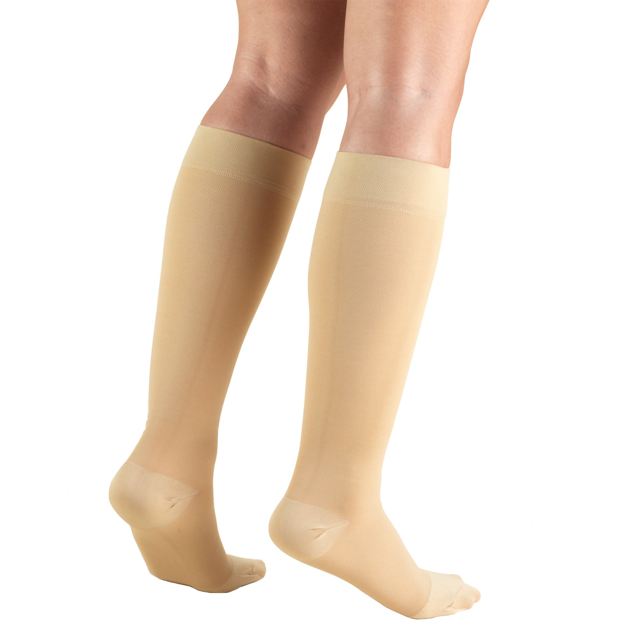 Truform Compression Stocking Knee High 2030 mmHg Closed Toe, Beige