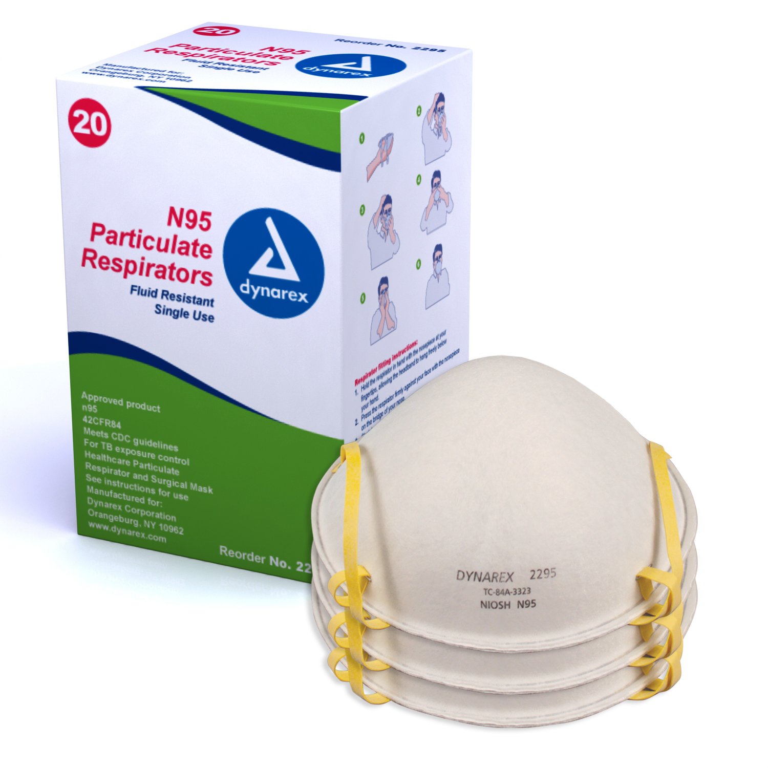 Dynarex N95 Particulate Respirator Masks