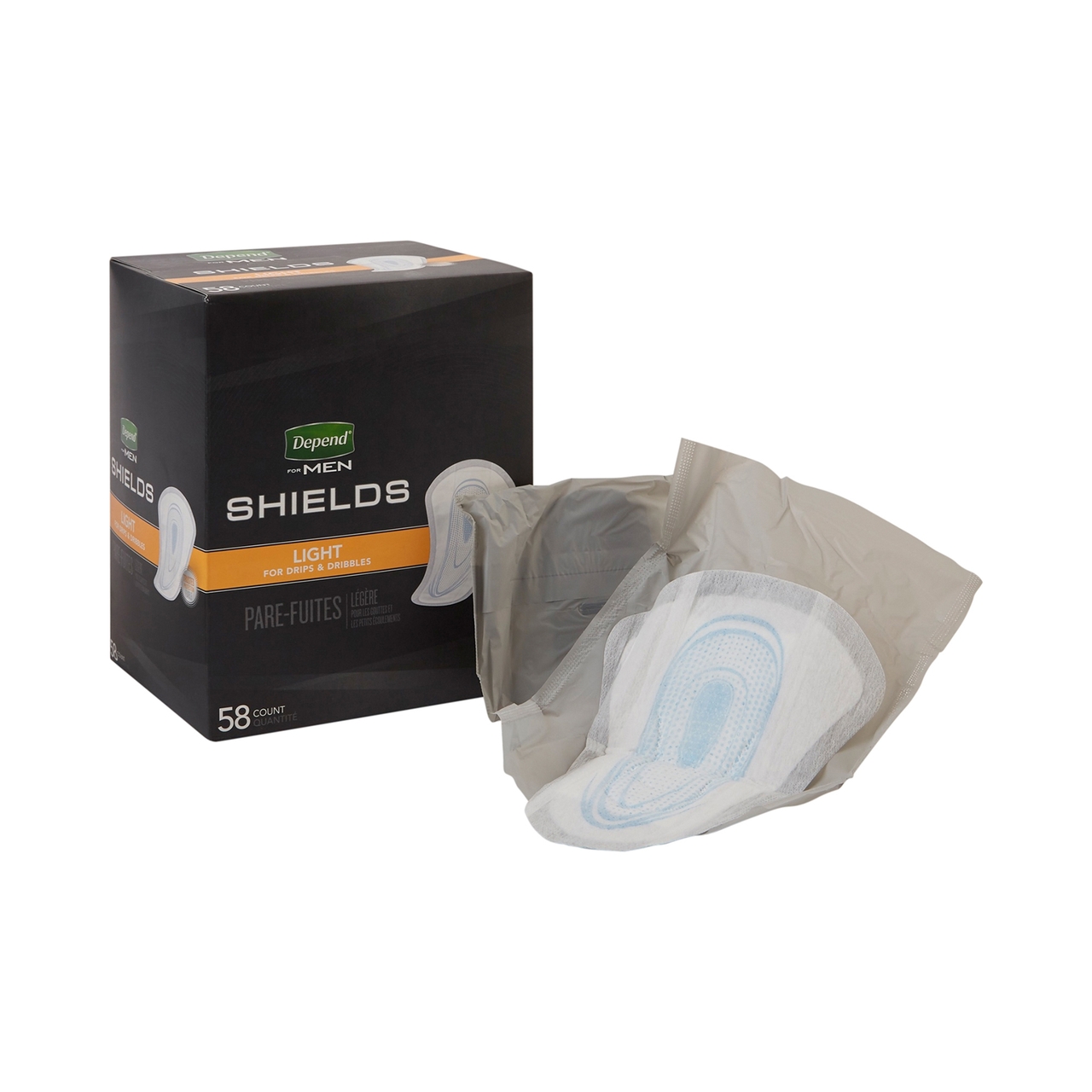 Depend Shields Bladder Control Pads For Men, Light Absorbency