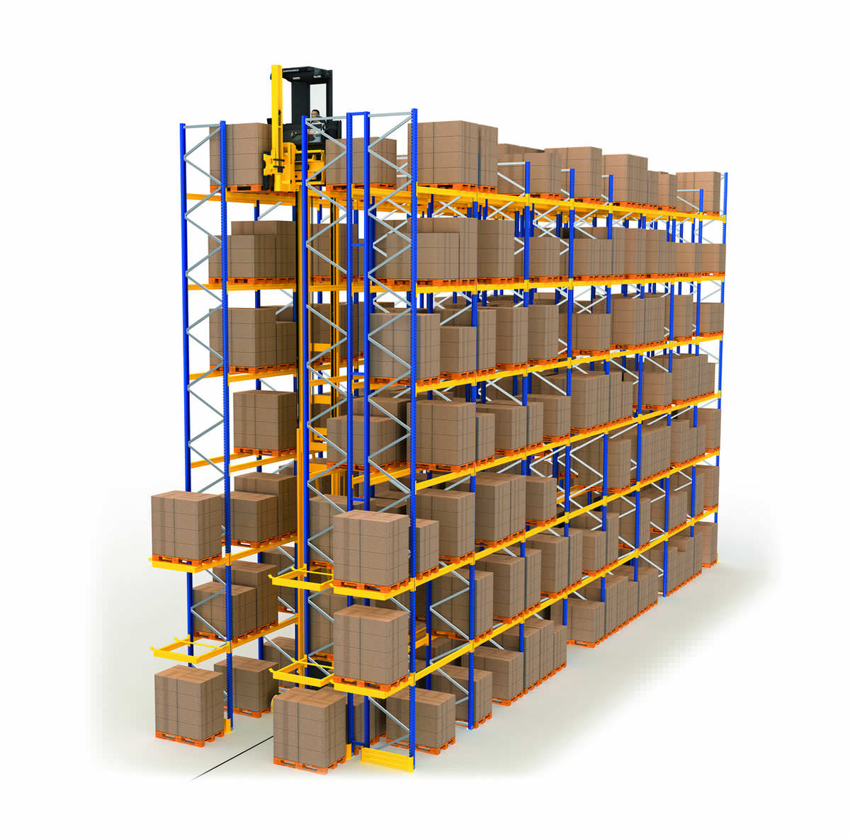 Pallet shelving / for empty and full cartons / highrise / narrowaisle