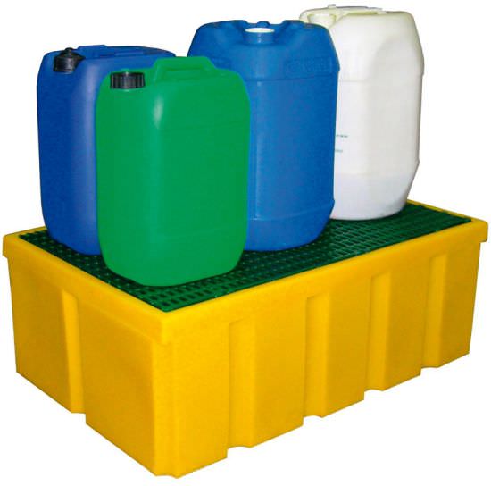 Pallet shelving / for drums with retention tank / galvanized