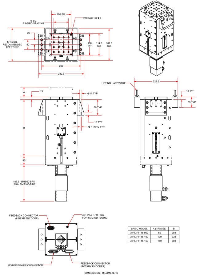 Vertical stage / aircushion / motorized / translation RITM Industry