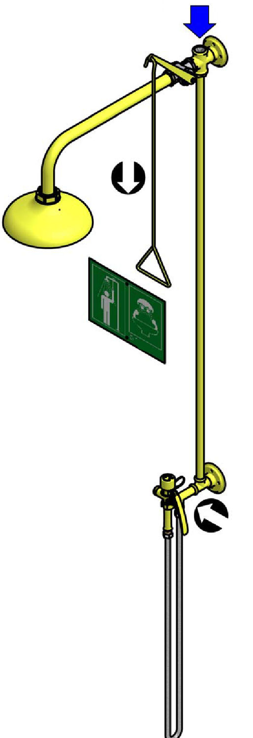 Safety shower / floorstanding / with eyewash station RITM Industry