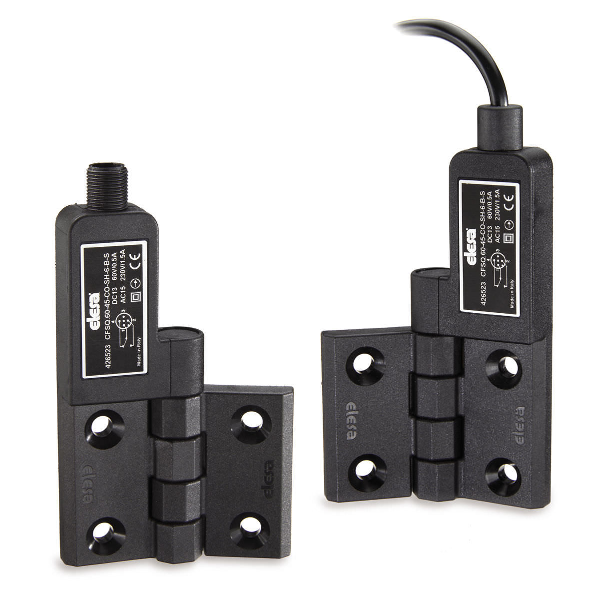Continuous hinge / 180° / stainless steel / with builtin safety switch