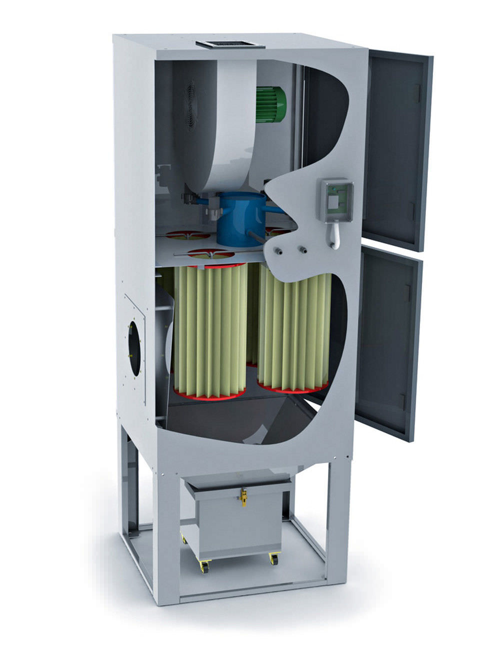 Cartridge dust collector / reverse air cleaning / compact / for the