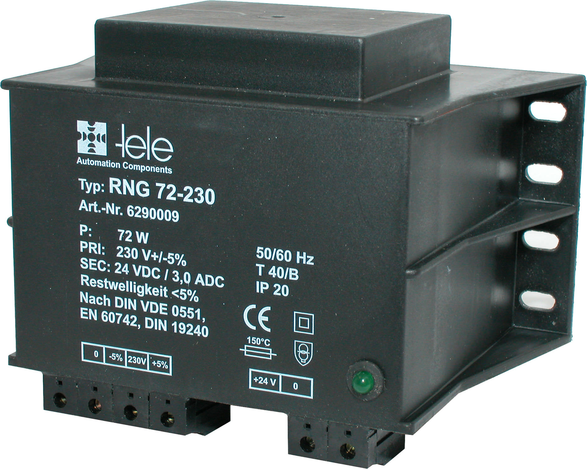 Electrical power supply transformer / closed / wallmount / DC RITM