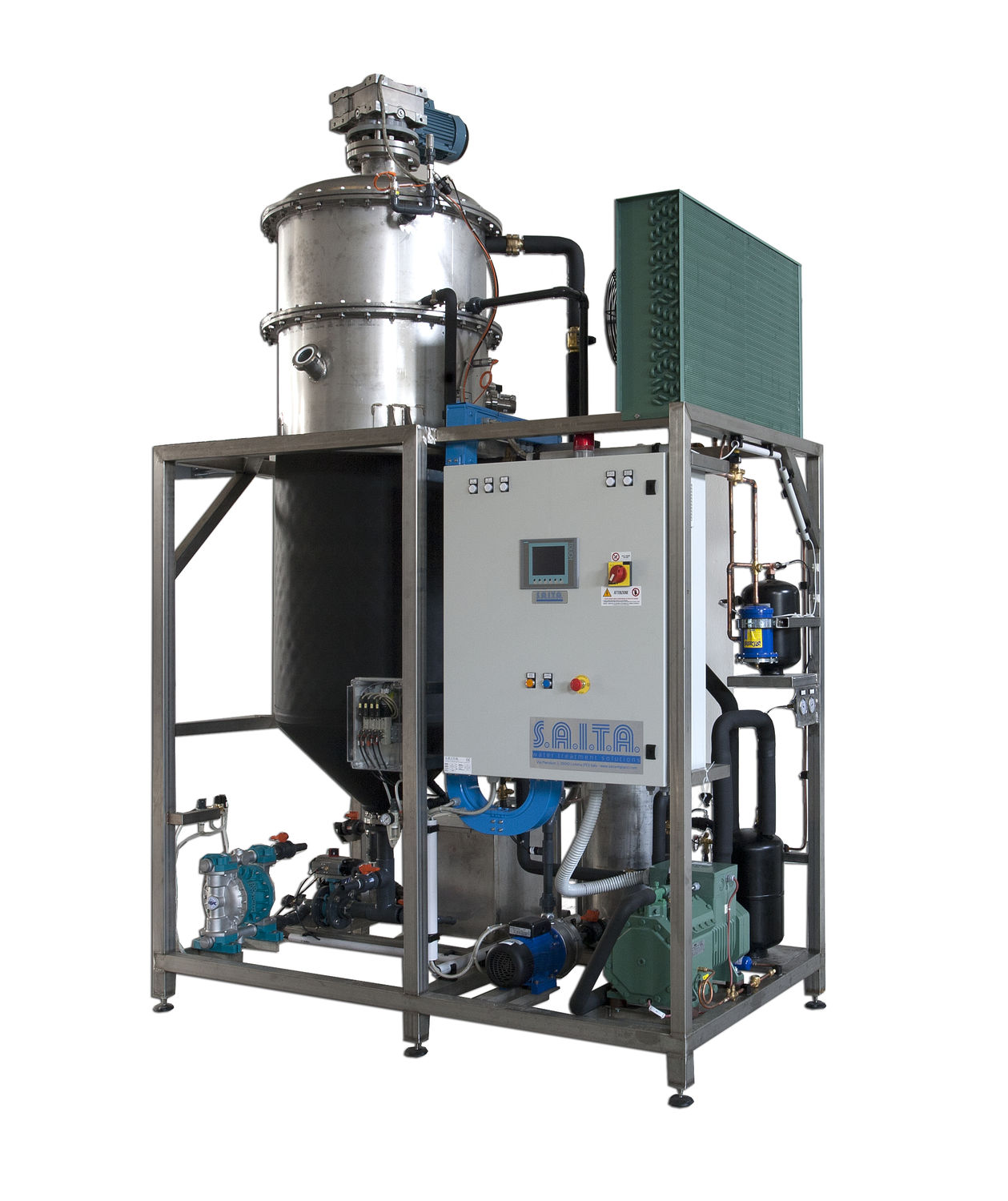 Vacuum evaporator / process / for wastewater treatment / electric