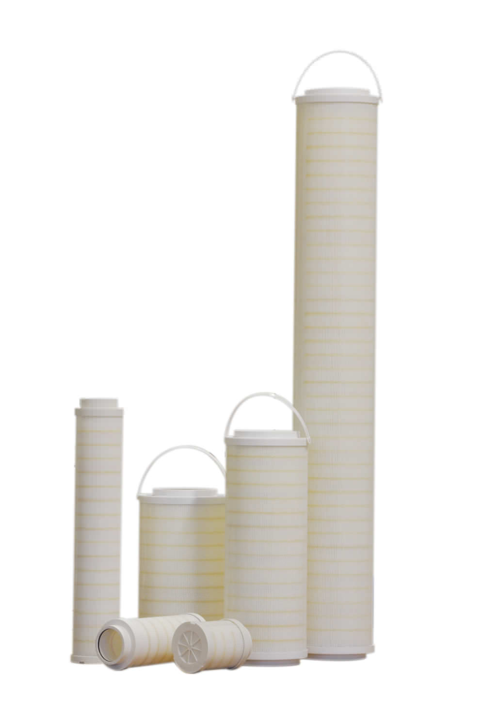 Liquid filter cartridge / for microfiltration / fiberglass / highflow