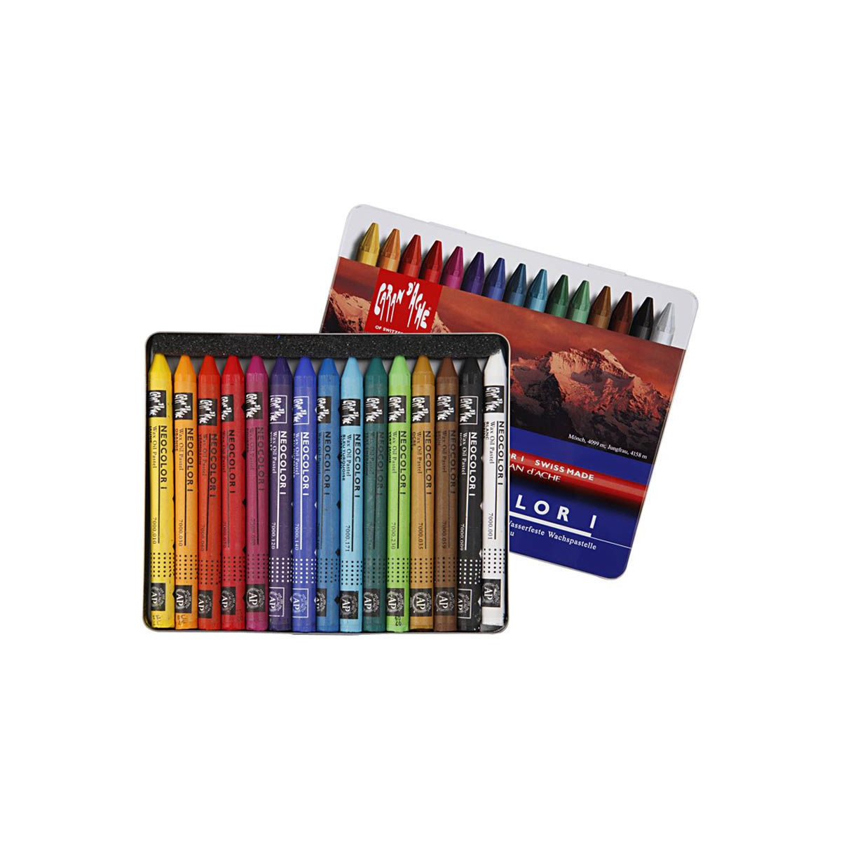 Neocolor I Crayons Pastels, épaisseur 8 mm, L 10cm, 15 pces, couleurs