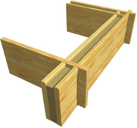 Double wall log house Ritsu