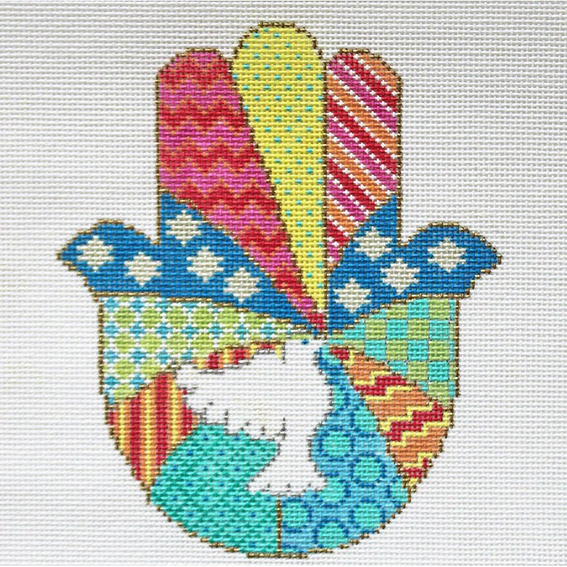 PLD Designs Hamsa Dove with Pastel Colors Needlepoint Canvas
