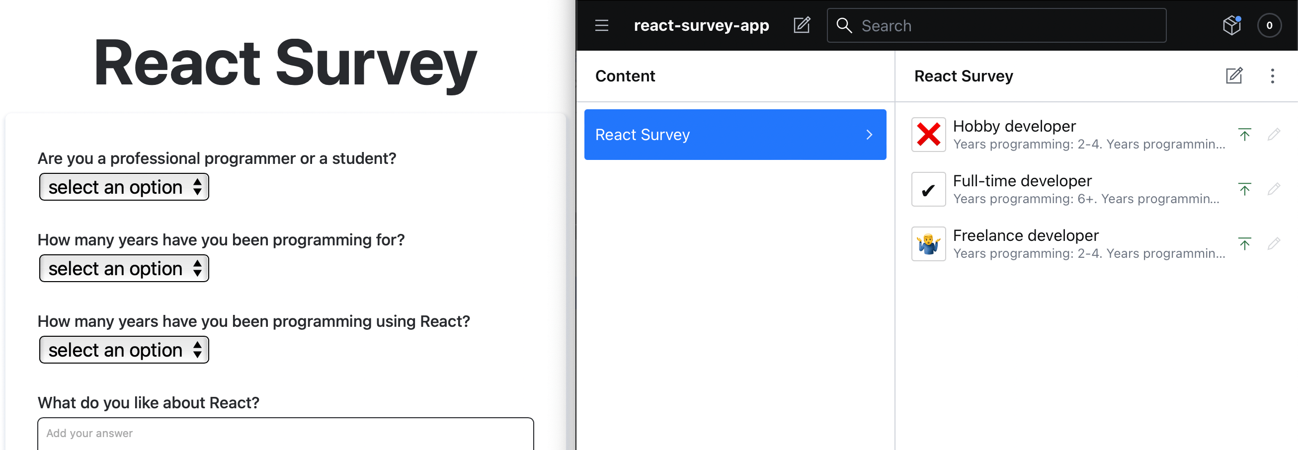 How to create a simple survey app with React using Next.js and Sanity