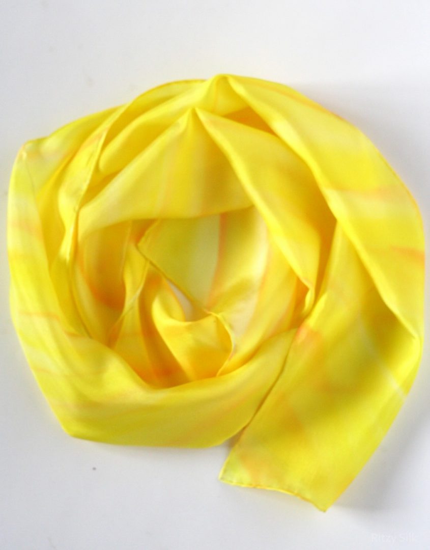 Yellow Scarf, yellow scarves, bright yellow silk scarf