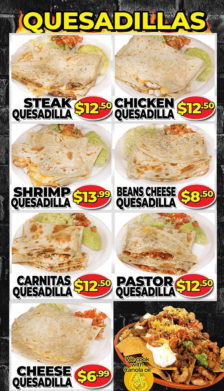 Menu Rivas Mexican Grill Las Vegas