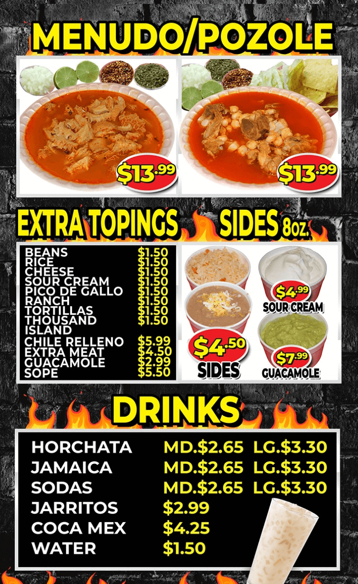 Menu Rivas Mexican Grill Las Vegas