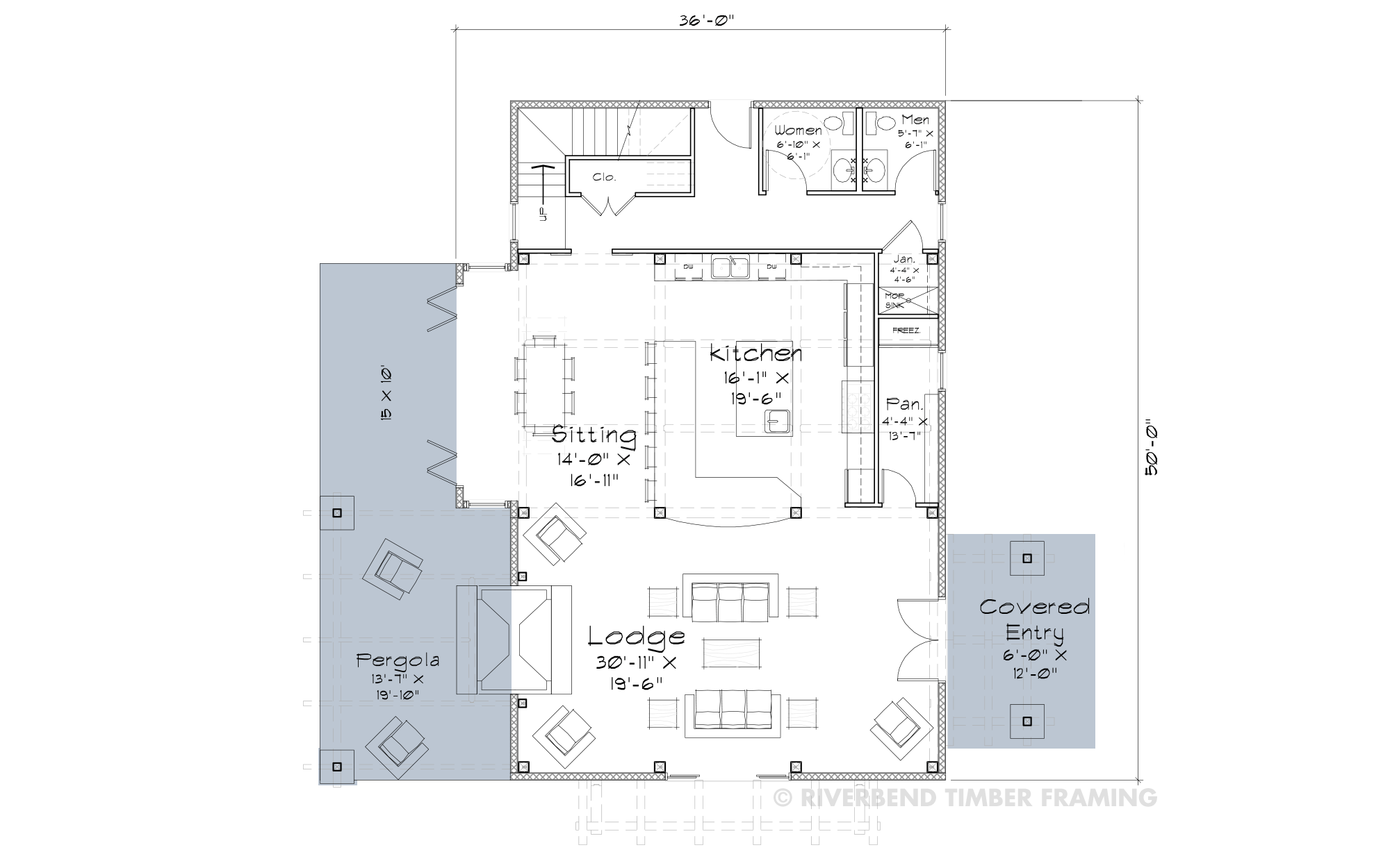 Party Barn Timber Frame Floor Plan Riverbend Timber Framing
