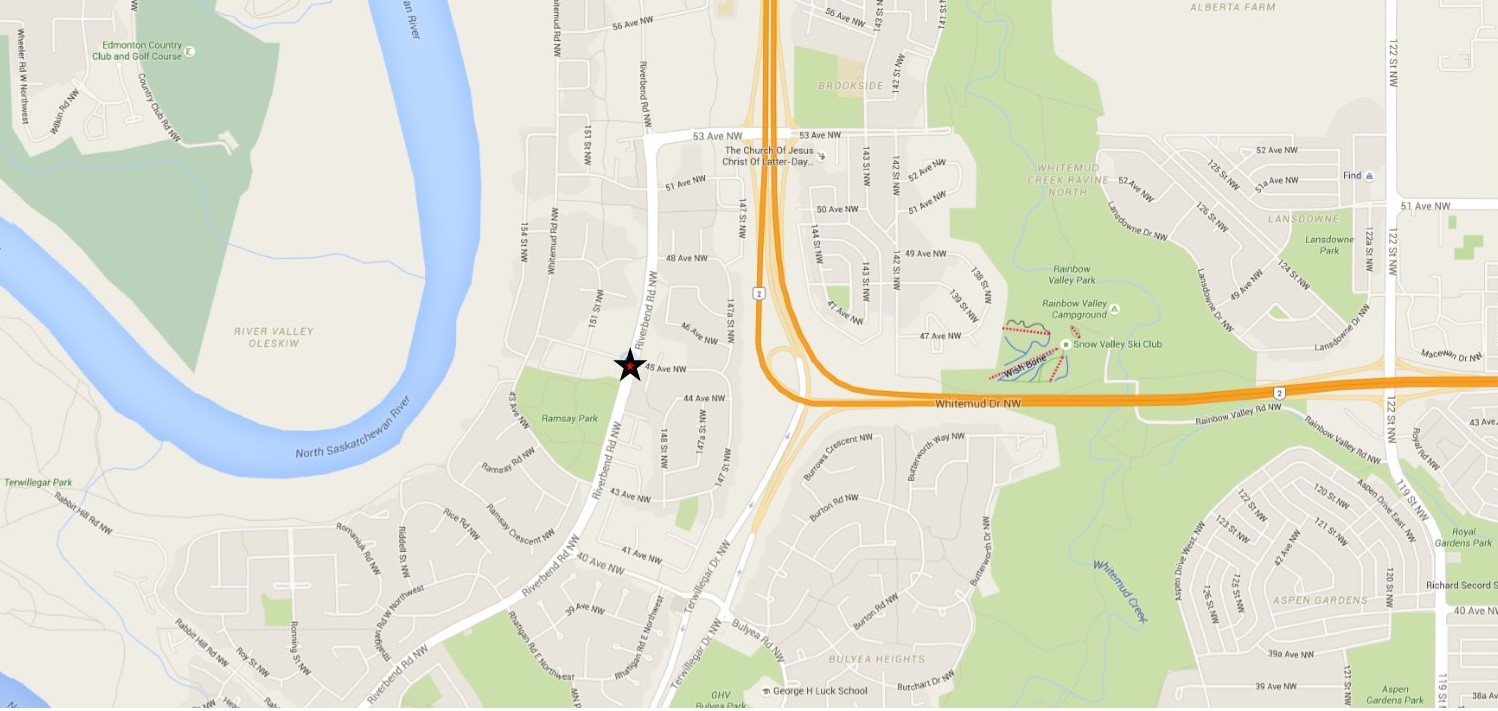 Location map Riverbend United Church