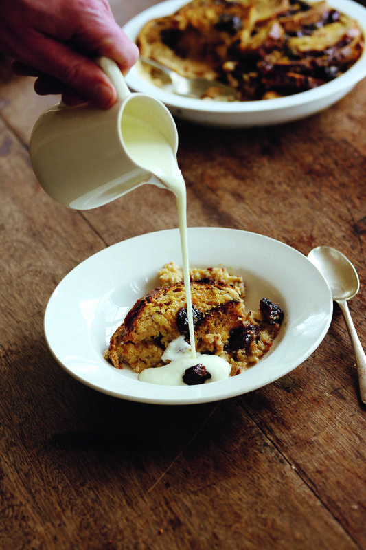 Brown bread and butter plum pudding River Cottage