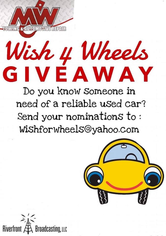 Wish for wheels Riverfront Broadcasting, LLC.