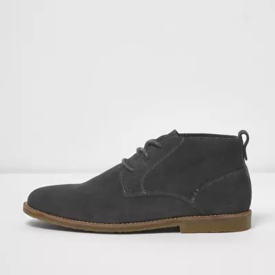 Dark grey suede chukka boots Boots Shoes & Boots men
