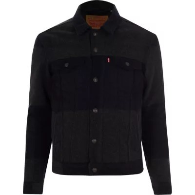 Levi’s grey wool plaid trucker jacket Jackets Coats & Jackets men