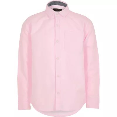 Boys pink long sleeve Oxford shirt plain shirts shirts boys